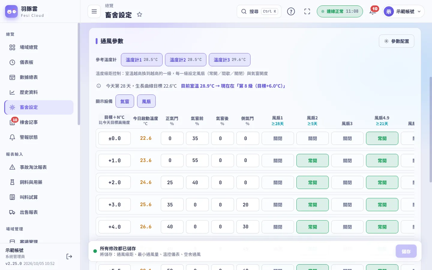 畜舍設定：通風配置